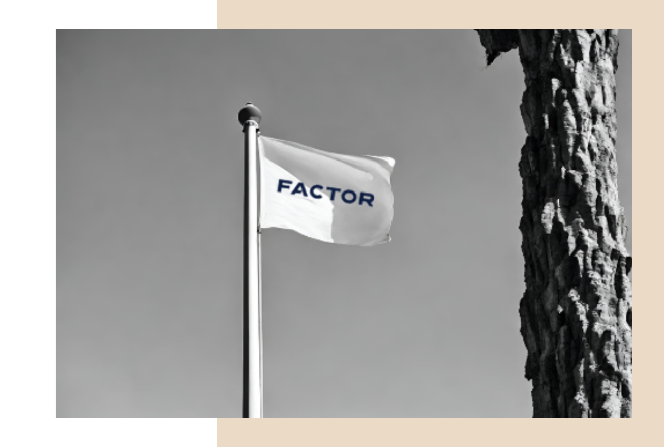 Factor Logo i flagstang
